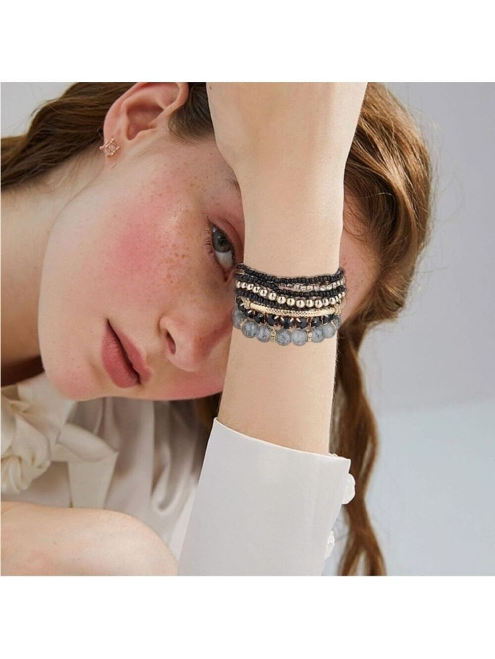 Sailimue beaded bracelets set of 8 - Picture 4 of 10